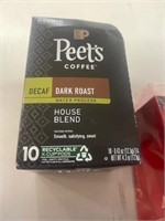 10 KPOD PEETS DARK ROAST DECAF COFFEE