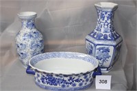 2 PORCELAIN VASES AND TUREEN