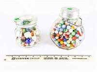 2 Jars of Large and Small Marbles