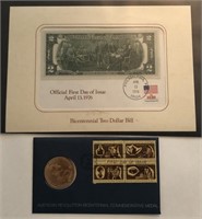 Comm Medal & $2 Bill
