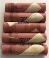 (5) Rolls of 1957-D Lincoln Cents