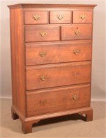 PA Chippendale Walnut Tall Chest of Drawers.