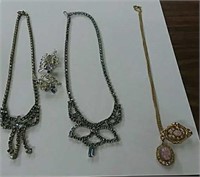 Jewelry Necklace,Earrings,and Brooch