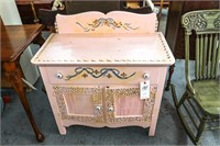 Pink Hand Painted Commode 32x17x34