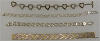 4 Vintage Sterling Silver Bracelets