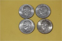 Lot of 4 Different Date Clad Ike Dollars