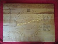 Wooden Cutting Board w/ Pie Size & Weights