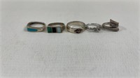 5 ladies .925 Silver Rings