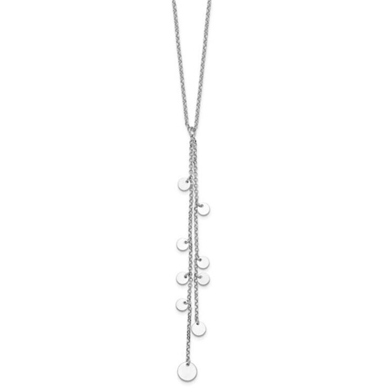 Sterling Silver Rhodium-plated Y-drop Necklace