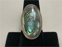 Sterling Abalone Ring 13.1gr TW Sz 7.5