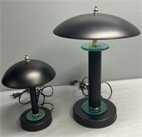 2 Atomic Flyer Saucer Touch Lamp Lot