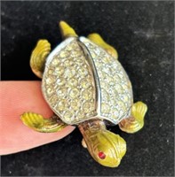 Vintage Turtle brooch dennino or bennino 1.5" wide