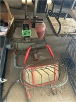 Work lights, gas can, metal stand and more
