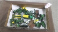 BOX OF SMALL JD TRACTORS