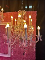 CRYSTAL CHANDELIER - 10 LIGHT - ORNATE CUT