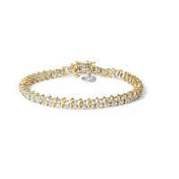10k Gold-pl. 2.00ct Diamond Heart Link Bracelet
