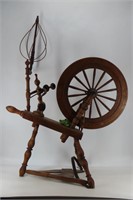 J. Brown Oak Spinning Wheel