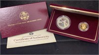 GOLD: 1988 Proof $5 Gold & Silver Dollar Olympic