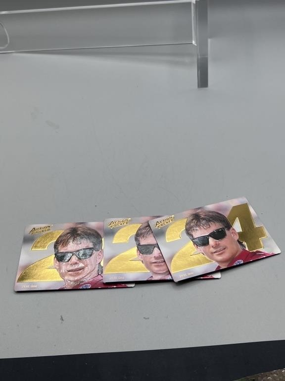 3 Action Packed Jeff Gordon 24K Gold Racing Cards