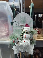 Holiday Snowman Sled Decor