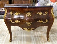 Well Grained Marble Top Bombe Commode.