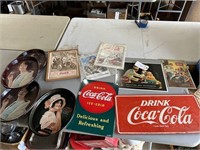 COCA COLA METAL SIGNS, TRAYS AND PICTURES