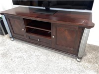 Dark wood large av console cabinet