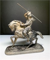 Antique Warrior Equestrian Statue, Orientalist,