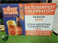 Cardboard Oktoberfest Beer Sam Adams Sign