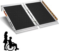 Portable Wheelchair Ramp 2FT, Anti-Slip Aluminum