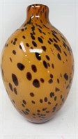 Leopard Spotted Glass Vase, 13" tall
