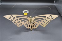 MCM brass butterfly wall hanging 12" wide