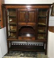 Antique Display Cabinet with Glass Front Doors