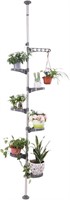 BAOYOUNI 7-Tier Plant Pole  Expandable Rack  Grey