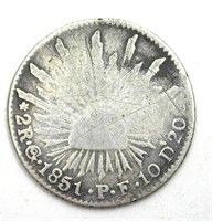 1851-GOPF 2 Reales VG Mexico