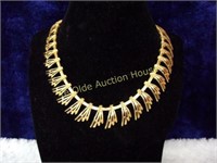 Fancy Gold Tone Dress Necklace