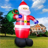 AS IS-Giant 12ft Inflatable Santa Yard Decor