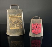 1900's Paper Label Adv. Cow Bells Great Graphics!