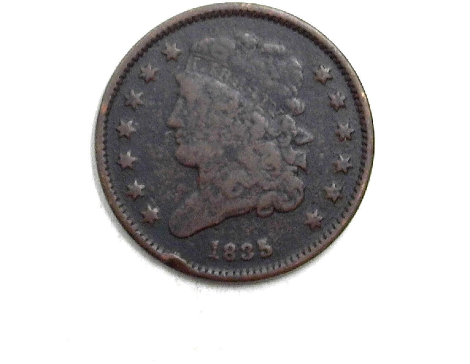 1835 1/2 Cent VG+