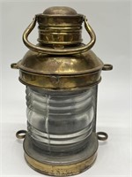Wall-Mounted Brass & Glass Kerosene Lantern