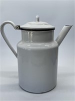 Vintage Enameled Coffee Pot 11in T x 10in D x