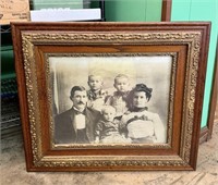 Antique Ornate Framed Family Picture 26x30 - Some