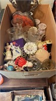 Box of glassware and figurines