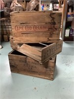 Three Vintage crates