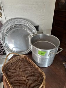 Basket Tray, Aluminum Stock Pot, other platters