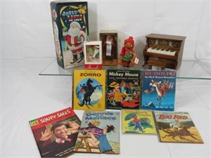 12 PC. INCLDG. BATTERY OPERATED SANTA IN BOX: