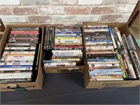 (3 BOXES) 91 DVD'S, 1 VHS, 2 CD'S