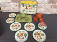 BOX LOT: CHILDRENS MINI TEA PARTY DISHES WITH