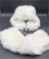 White Faux Fur Hat & Matching Scarf