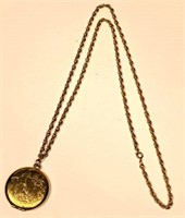 antique 12K gold filled necklace w/ quality locket